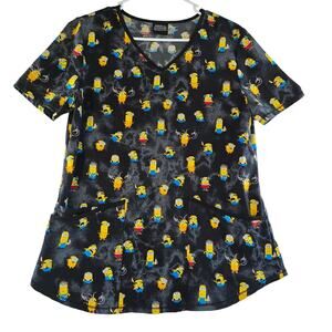 Minions The Rise of Gru Black Scrub Top Women's Size S